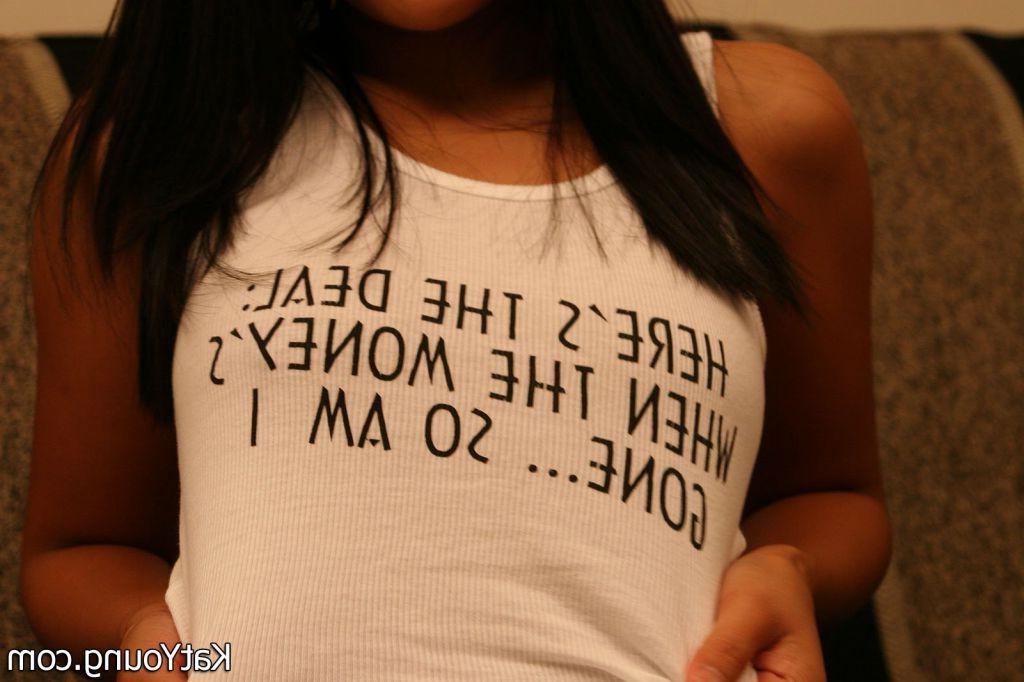16P Kat Young Picture Gallery:: Slim asian teen taking off white panties with no sha