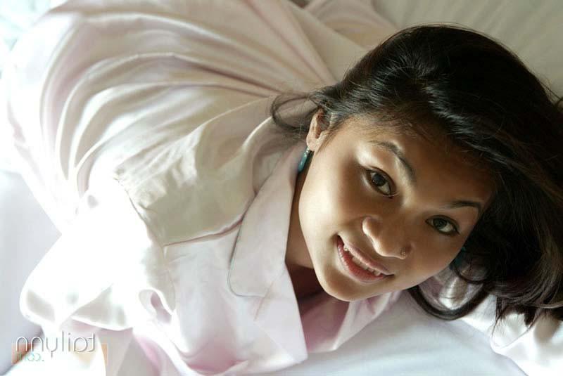 15P Asian model Tailynn wears cute pajamas in bed