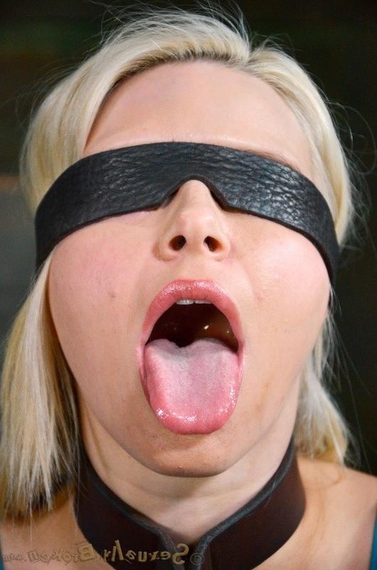 16P Anikka Albright hot blonde bound and blindfolded for blowjob
