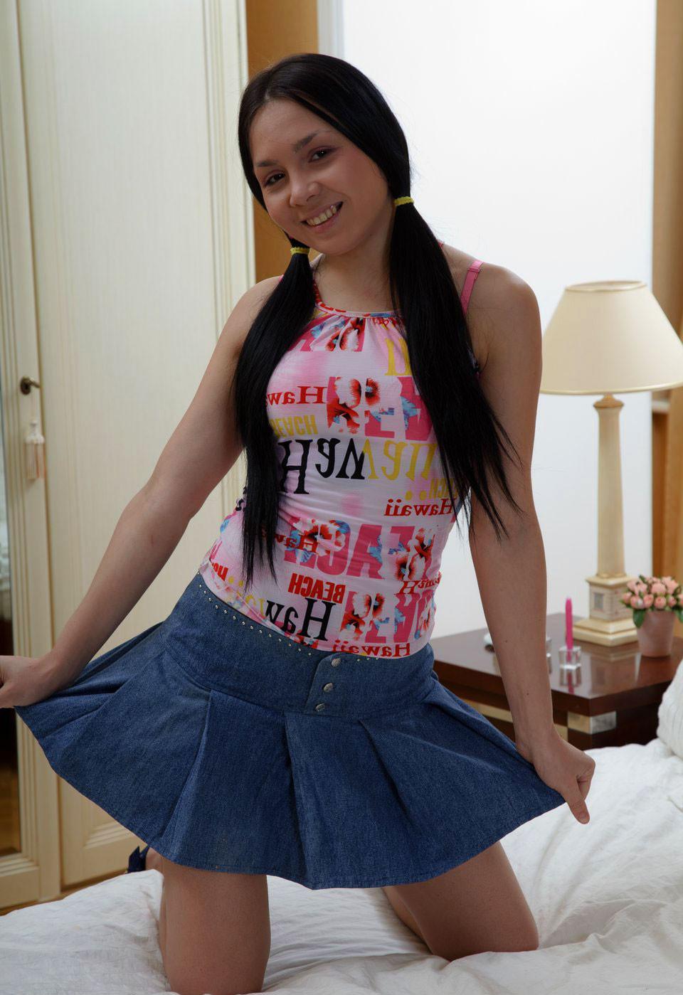 15P brunette ukrainian hottie sits on him she takes his erect dick into her tight sn