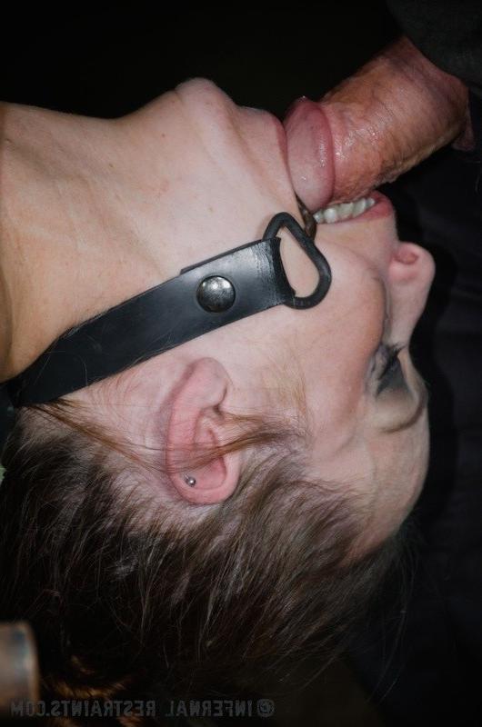 16P Bella Rossi is rope and chain bound to a chair her pussy toyed to orgasm