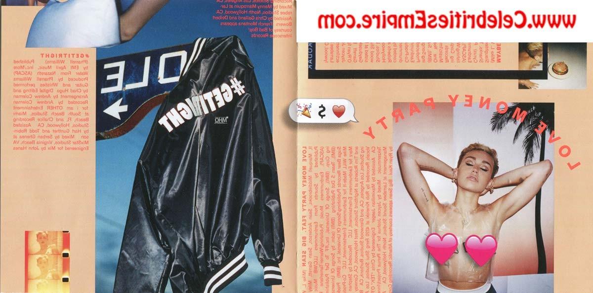 20P Miley Cyrus poses topless and nude in fishnet pantyhose