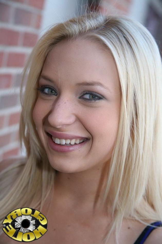 16P Blonde Alyssa Branch sucks black cock at gloryhole