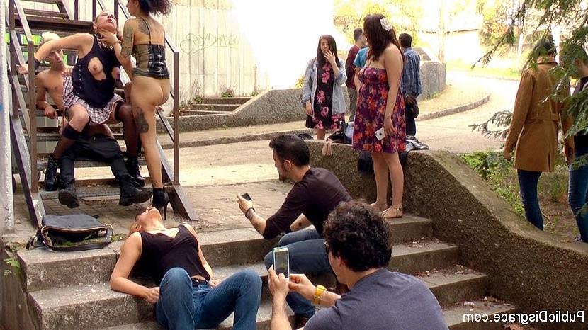 21P Camil Core kinky punker girl publicly humilated and fucked with dp in ropes