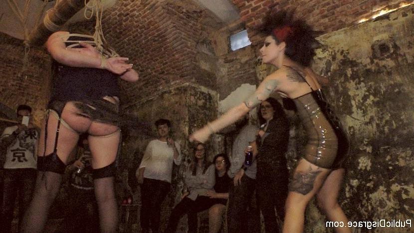 21P Camil Core kinky punker girl publicly humilated and fucked with dp in ropes