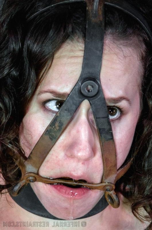 16P Bonnie Day curly brunette is rope bound and gagged her naked body spanked