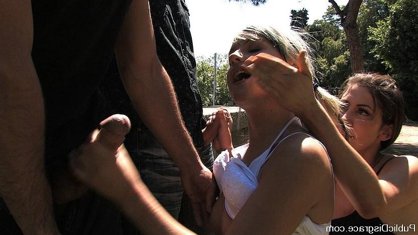19P Leyla Black bound and fucked in public while strangers fondle her tits and finge