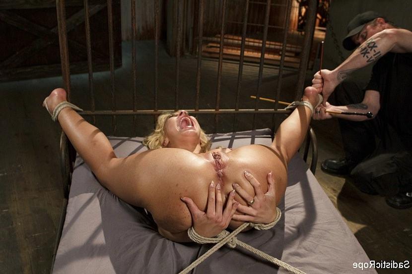 17P Carmen Caliente in rope bondage is spanked and toy fucked by dominant male