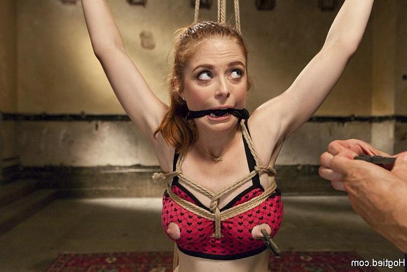 17P Penny Pax is gagged rope bound and double stuffed blonde made to orgasm
