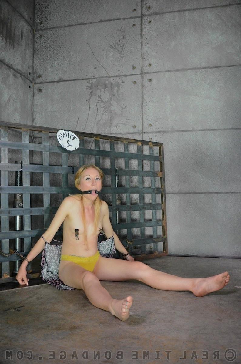 16P Emma Haize is bound in a dungeon with different sex toys
