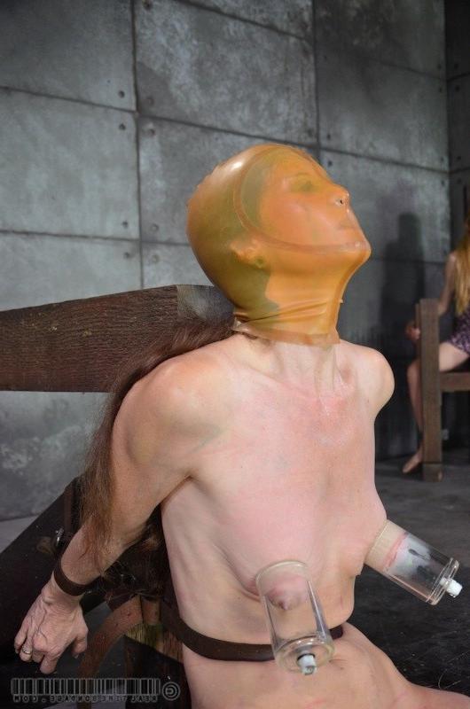 16P Emma Haize and Emma both bound in a dungeon with latex mask