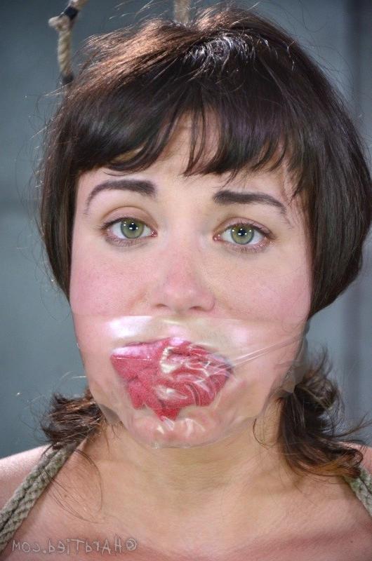 16P Colette Rouge is stripped en rope bound to a chair by lezdom Elise Graves