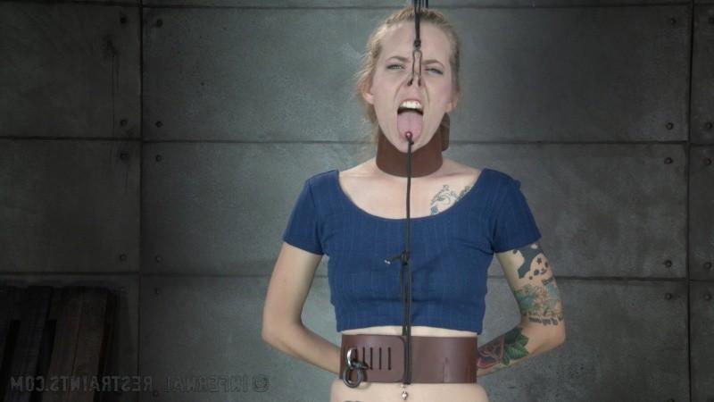 16P Jeze Belle short skirt blonde is bound in dungeon her pussy toyed