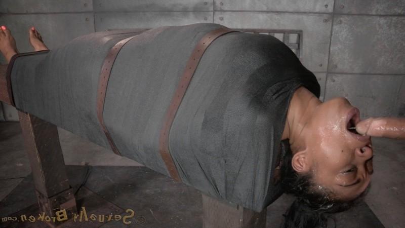 15P Yasmine De Leon is throat fucked in bondage