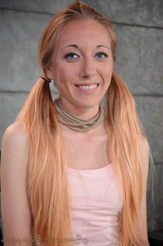 16P Emma Haize blonde schoolgirl is bound in rope and made to suck cock