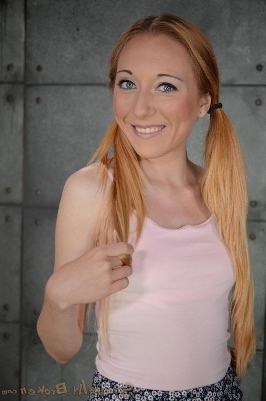 16P Emma Haize blonde schoolgirl is bound in rope and made to suck cock