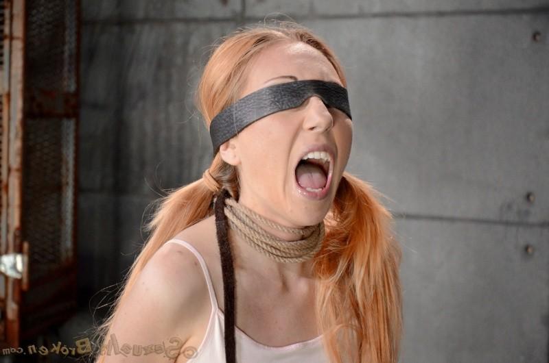 16P Emma Haize blonde schoolgirl is bound in rope and made to suck cock
