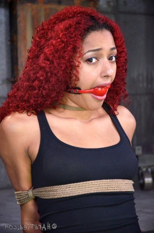 16P Daisy Ducati short skirt redhead bound in rope and made to cum