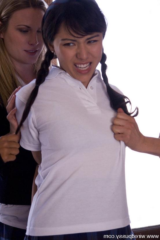 15P Three naughty girls in School uniform gang up on Leilani...