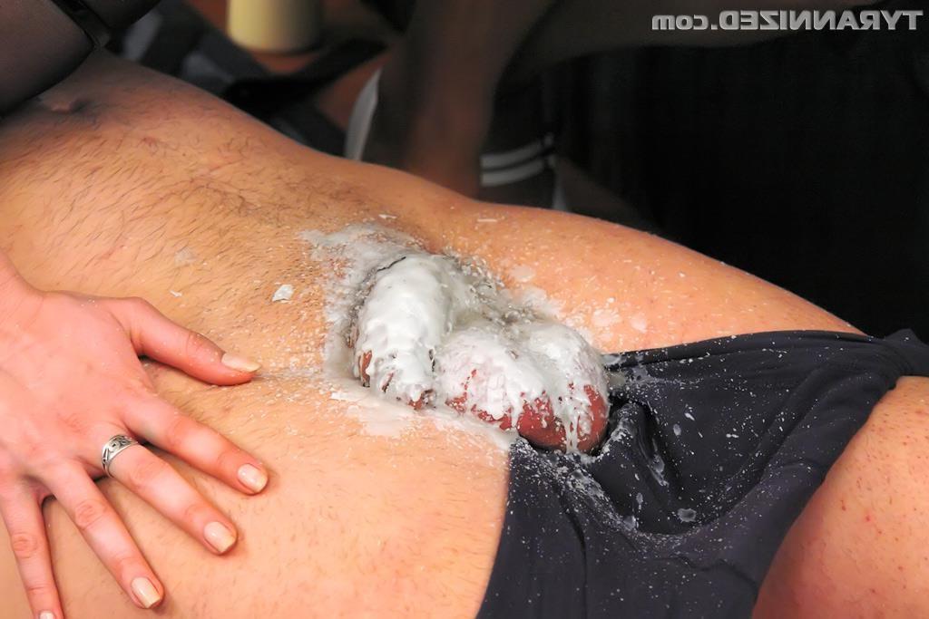 19P Beautiful but cruel mistresses torment slave with hot wax