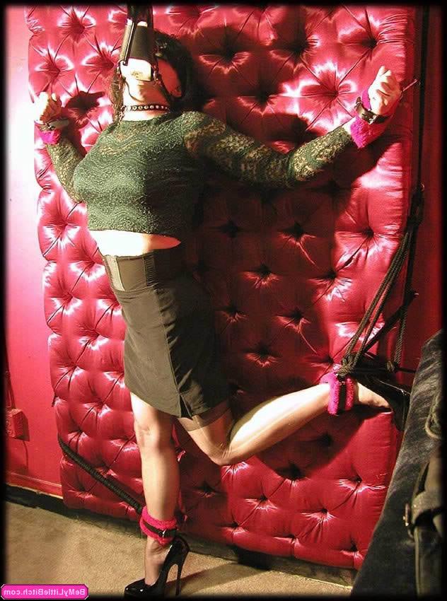 16P Sissy Boy Dressed in a Skirt Gets Strapped to a Wall