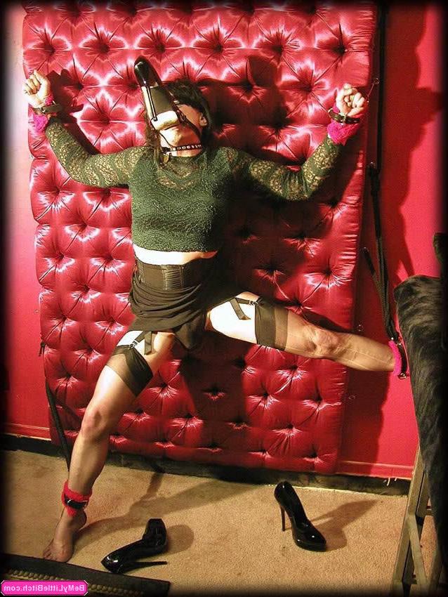 16P Sissy Boy Dressed in a Skirt Gets Strapped to a Wall