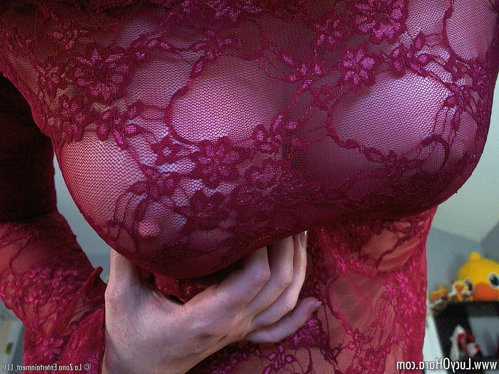 15P Luscious Lucy OHara is horny and strips off dress to masturbate
