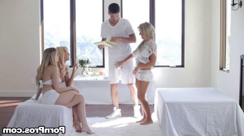 16P Abigaile Johnson and her friends share a cock