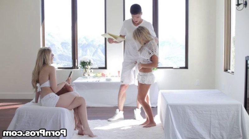 16P Abigaile Johnson and her friends share a cock