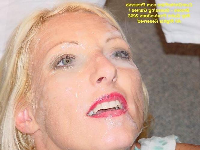 16P Blonde girl getting a gangbang facial