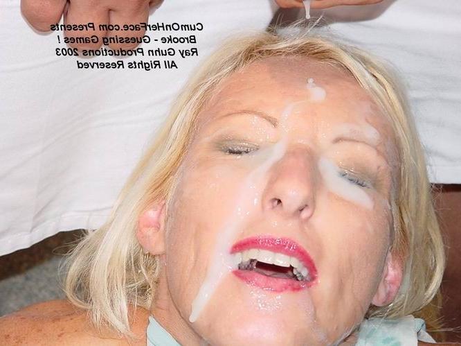 16P Blonde girl getting a gangbang facial