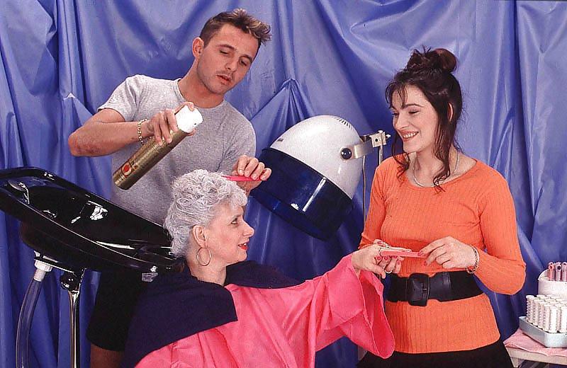 19P Old granny getting poked with her friend watching