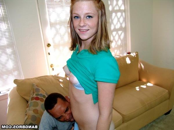 16P Red head gets impressed by humongous cock
