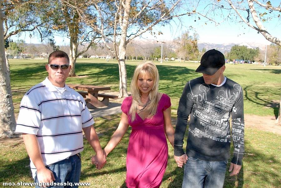 15P Blonde busty wife checking out a huge cock
