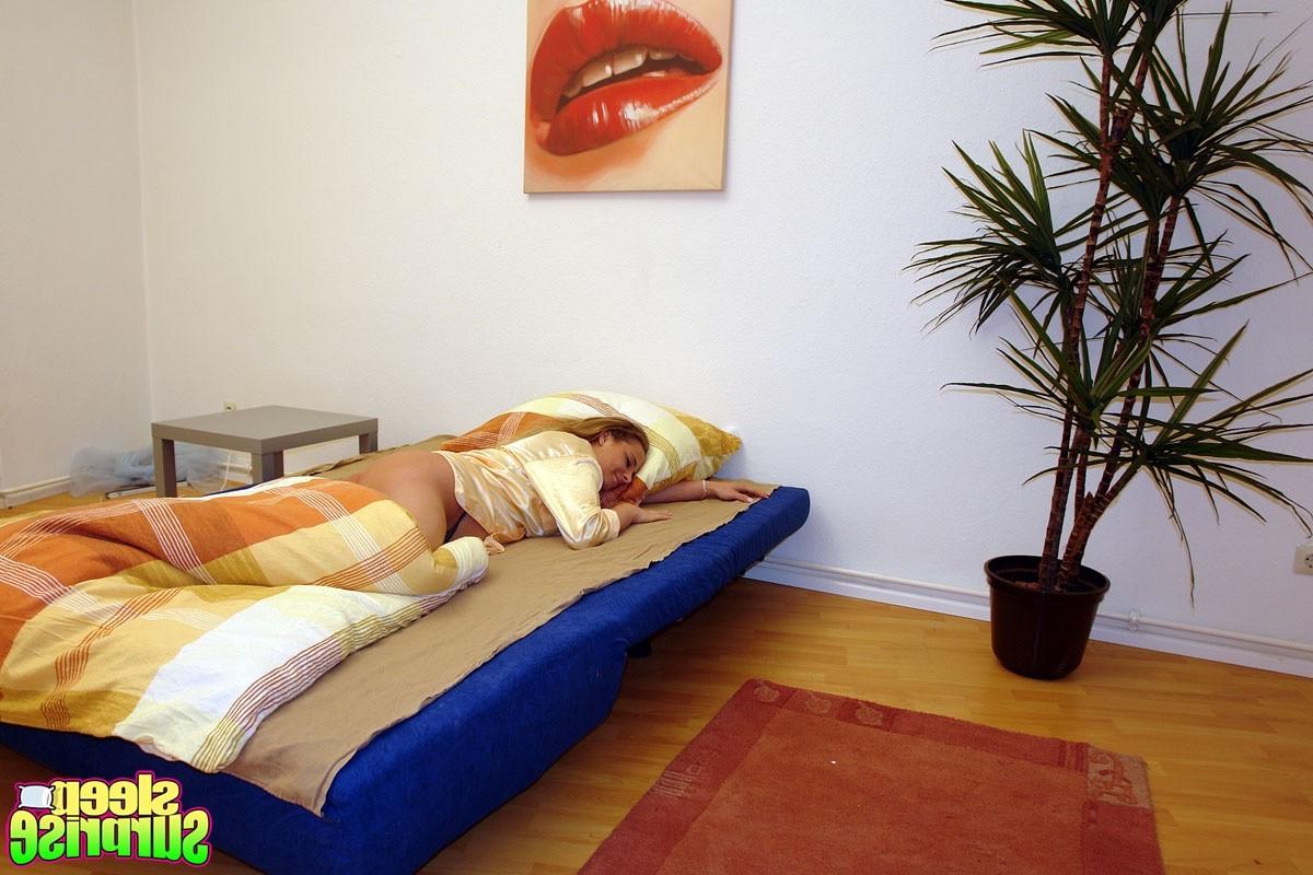 14P Sleeping girl gets a surprise inside her moist pussyhole