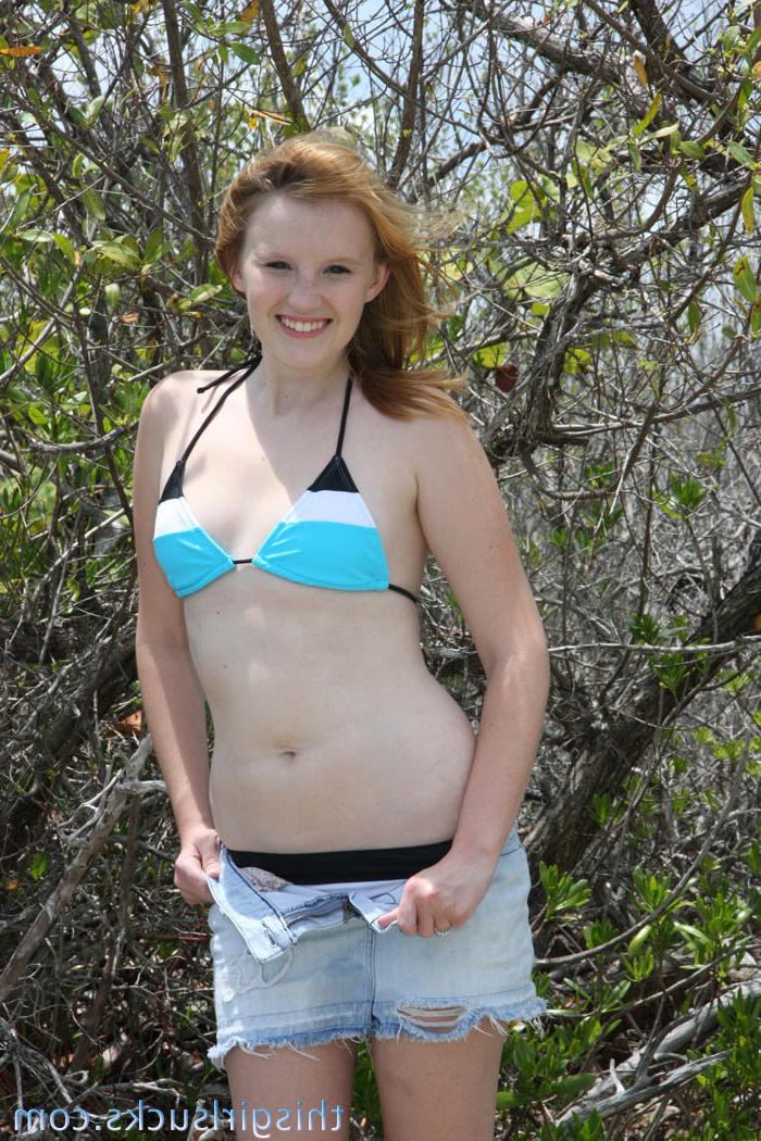 15P Sweet little redhead teen cant fit a huge cock in her mouth