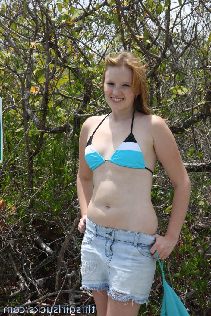 15P Sweet little redhead teen cant fit a huge cock in her mouth