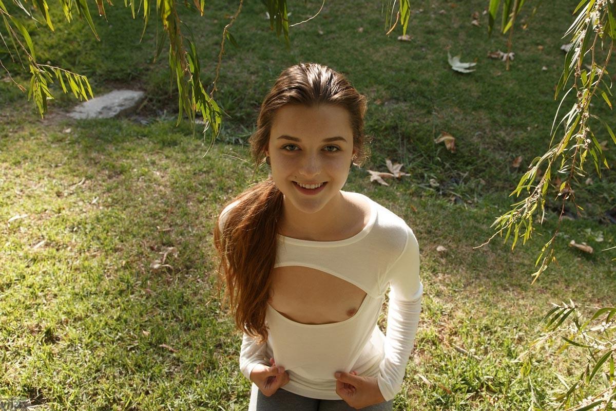 12P Lovely slim brunette in sexy tights