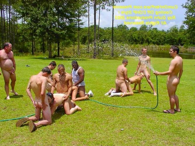 16P Outdoor gangbang and cumshot action
