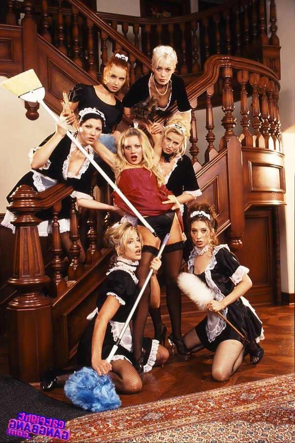 15P Bridgette Kerkove gets toyed hard by her naughty maids