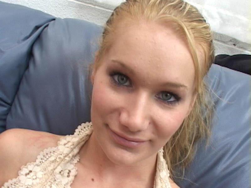 20P Blonde chick eating huge cock