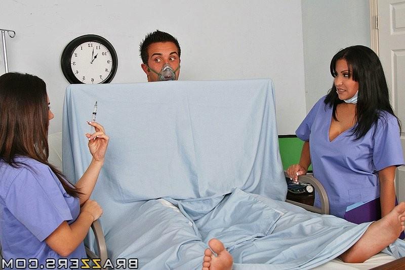 15P Holly and Sophia put there patient at ease with a sloppy blow job