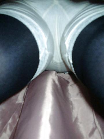 18P Panties under her skirt.