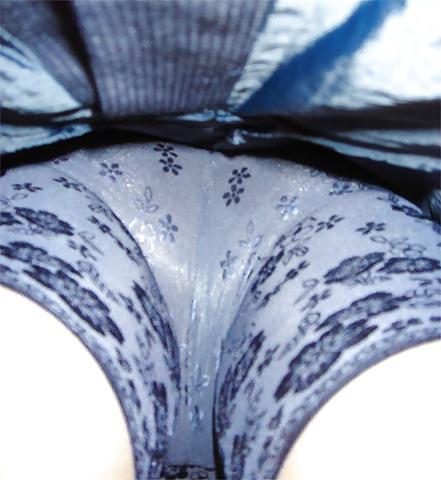 18P Panties under her skirt.