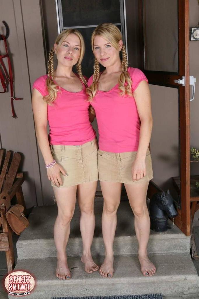 16P Two sexy twin sister in sheer panties are teasing