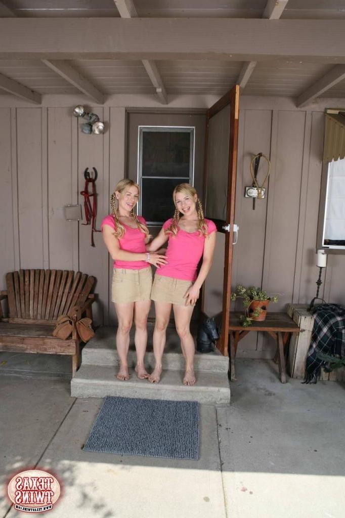 16P Two sexy twin sister in sheer panties are teasing