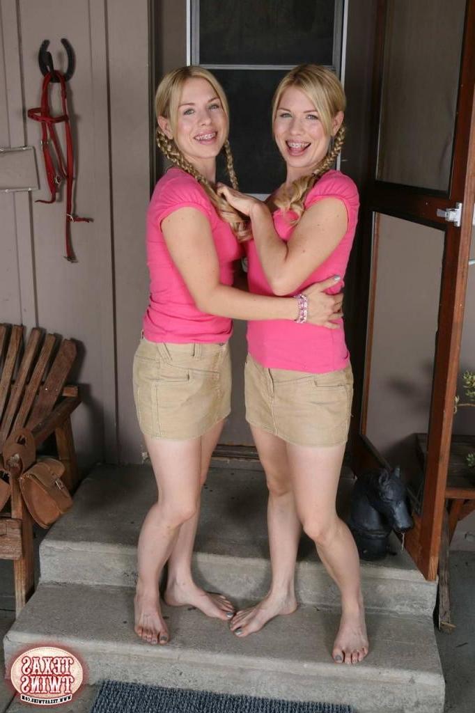 16P Two sexy twin sister in sheer panties are teasing