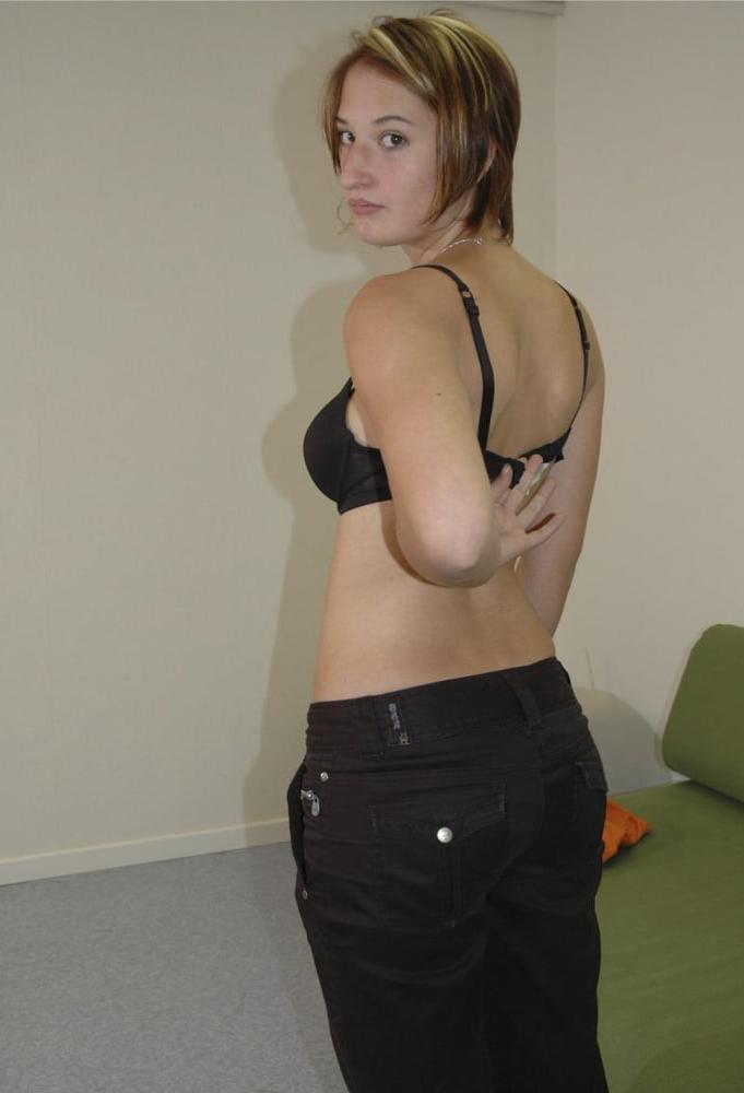 25P Embarrassed Naked Female - Slave strips completely naked