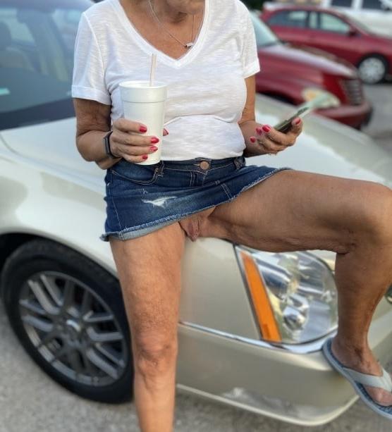 25P Mature denim up skirt 4