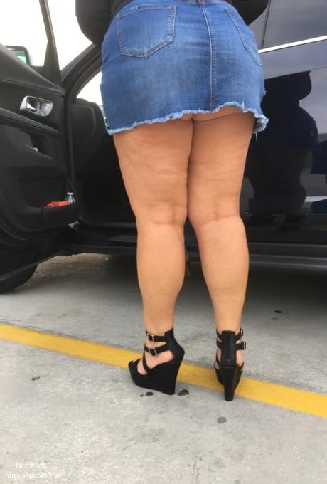 25P Mature denim up skirt 4